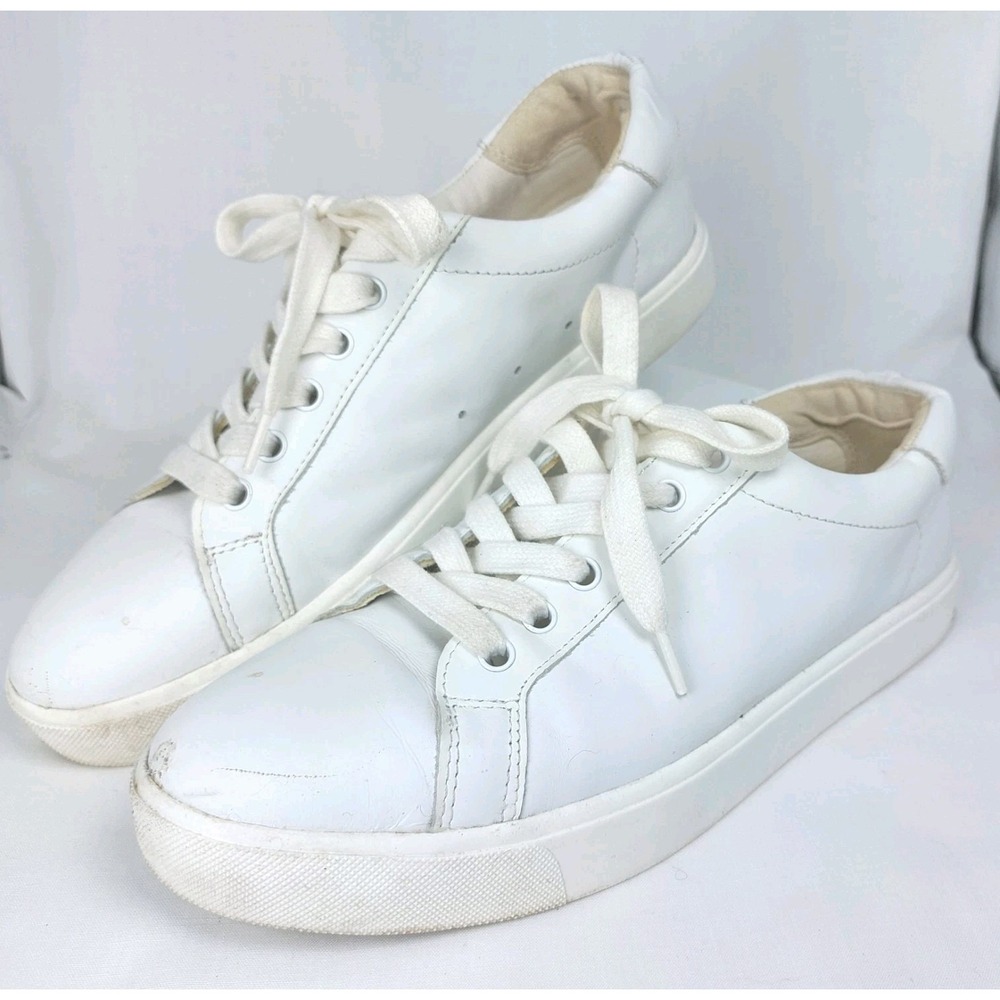 Sam Edelman Ethyl Sneaker Classic White Leather Womens Size 9M/EUR 39 *READ